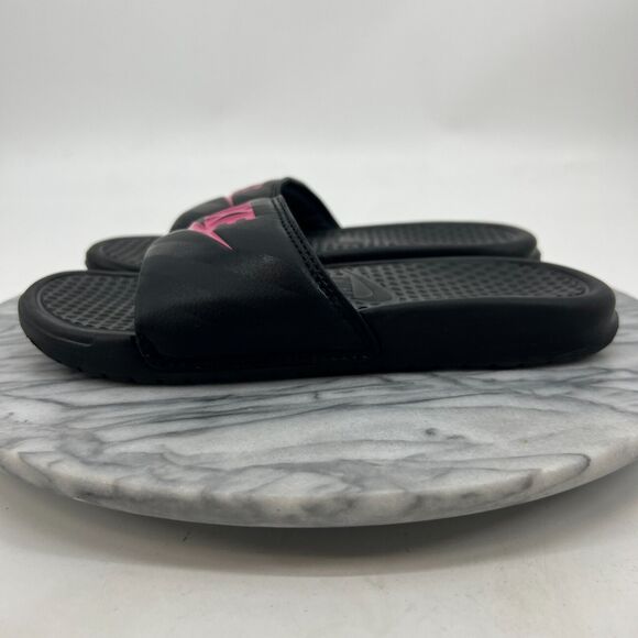 Nike Benassi JDI Slides Womens 7 Black Slip On Open Toe Post-Workout Sandals - Picture 5 of 11